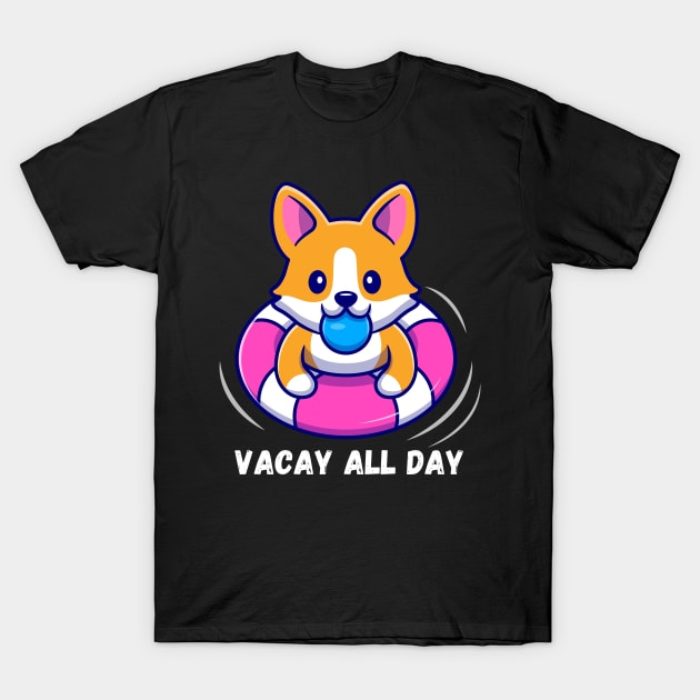 Corgi On Vacation T-Shirt by Norse Magic